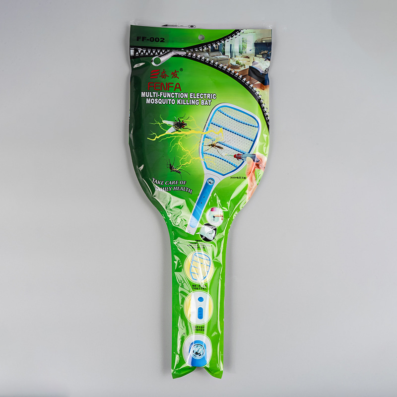 FF-002 3-Color LED Lead-Acid Battery 400mAh with Plug Electric Mosquito Swatter