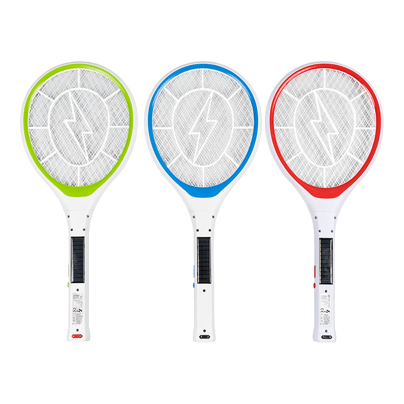 FF-787A 3-Color LED Solar with Plug Lead-Acid Battery 400mAh Electric Mosquito Swatter