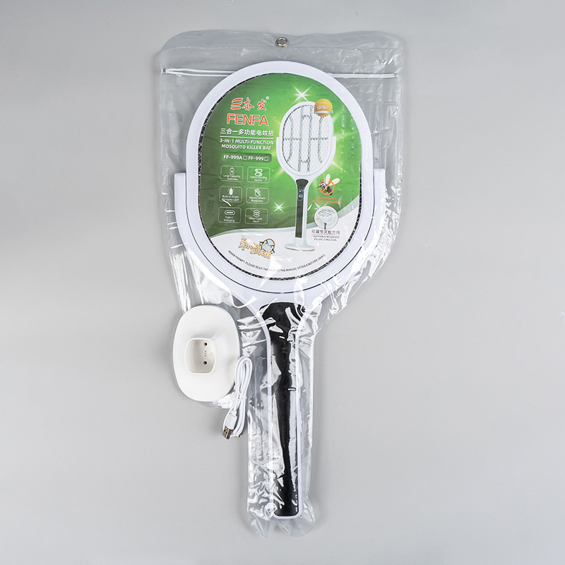 FF-999 1-color embroidered pattern lithium battery 1200mAh multifunctional electric mosquito swatter