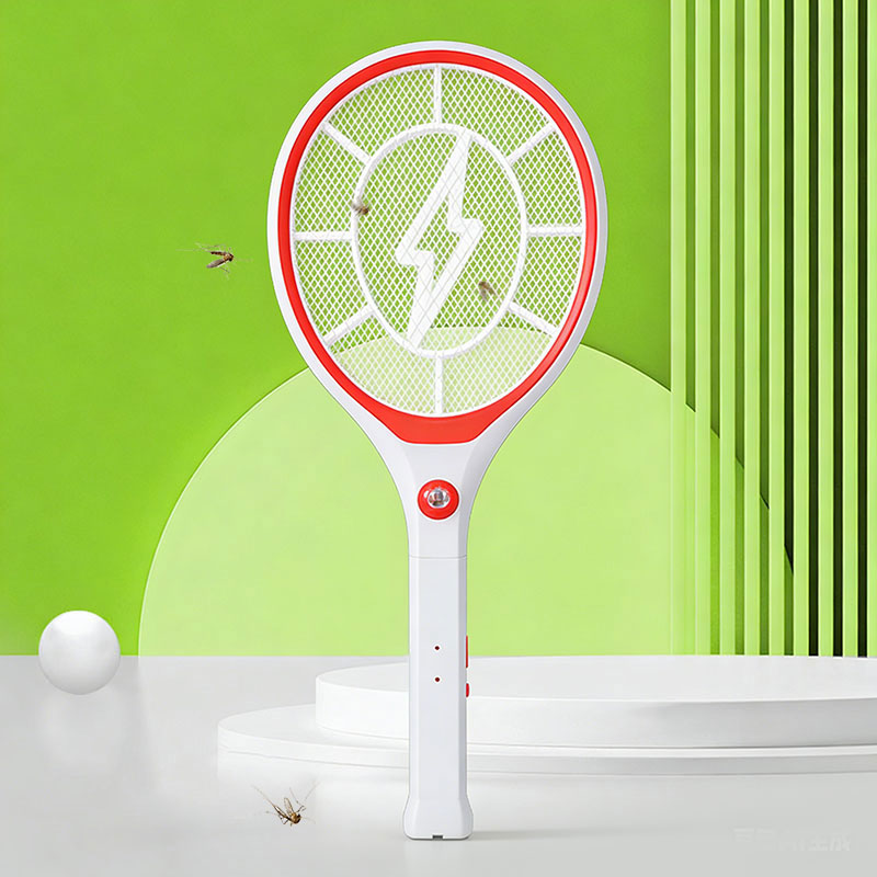 FF-787A 3-Color LED Solar with Plug Lead-Acid Battery 400mAh Electric Mosquito Swatter